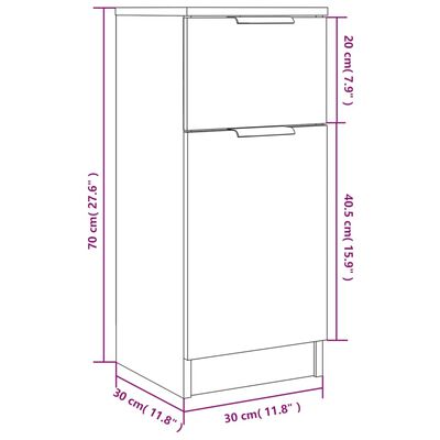 vidaXL Buffet Blanc brillant 30x30x70 cm Bois d'ingénierie