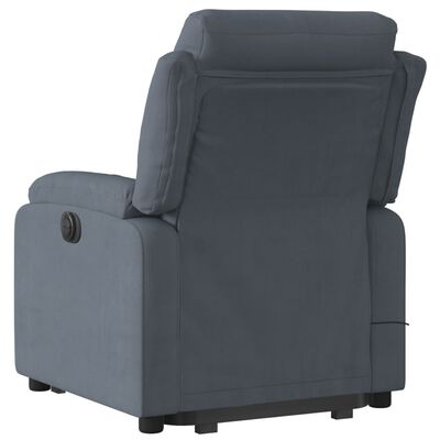 vidaXL Fauteuil inclinable de massage électrique gris foncé velours