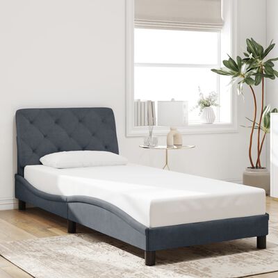 vidaXL Cadre de lit sans matelas gris foncé 80x200 cm velours