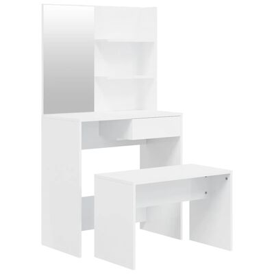 vidaXL Ensemble de coiffeuse Blanc brillant 74,5x40x141 cm