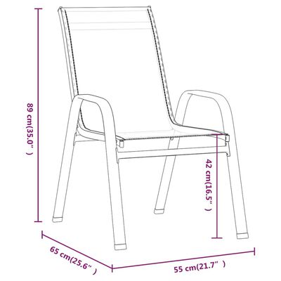 vidaXL Ensemble à manger de jardin 7 pcs Gris et noir