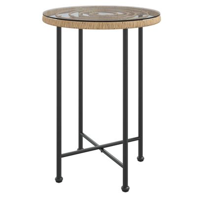 vidaXL Table de salle à manger Ø55 cm Verre trempé et acier