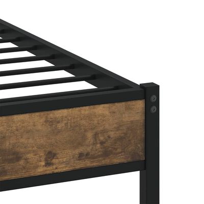 vidaXL Cadre de lit en métal sans matelas chêne fumé 180x200 cm