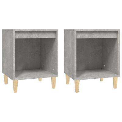 vidaXL Tables de chevet 2 pcs Gris béton 40x35x50 cm