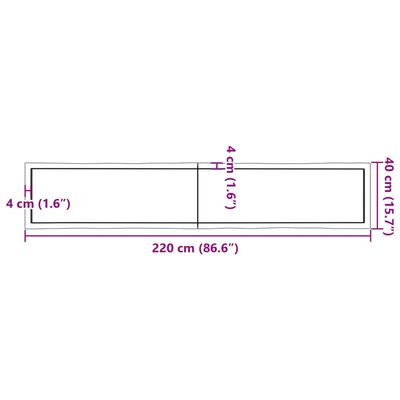 vidaXL Dessus de table bois massif traité bordure assortie