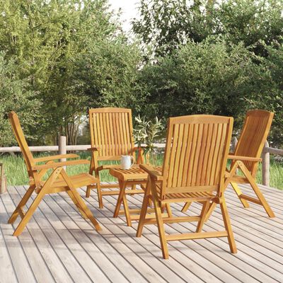 vidaXL Salon de jardin 5 pcs bois massif de teck