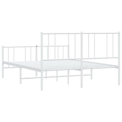 vidaXL Cadre de lit métal sans matelas et pied de lit blanc 120x190 cm