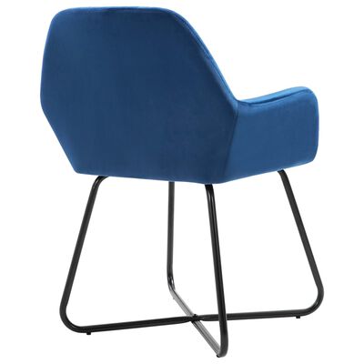 vidaXL Chaises à manger lot de 4 Bleu Velours