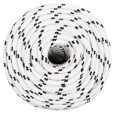 vidaXL Corde de bateau tressé Blanc 12 mmx25 m Polyester