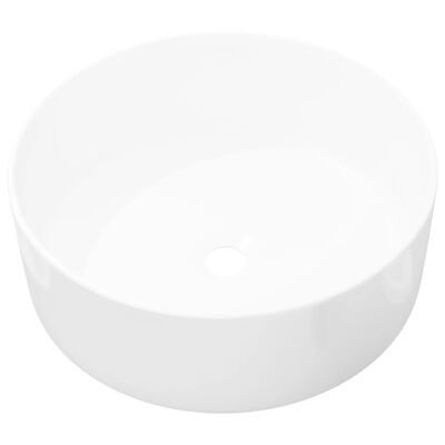 vidaXL Lavabo ronde Céramique Blanc 40 x 15 cm