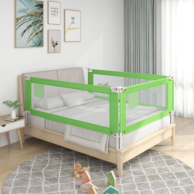 vidaXL Barrière de sécurité de lit d'enfant Vert 140x25 cm Tissu