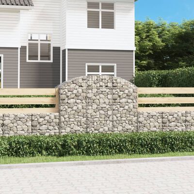 vidaXL Panier de gabions arqué 150x50x120/140 cm Fer galvanisé