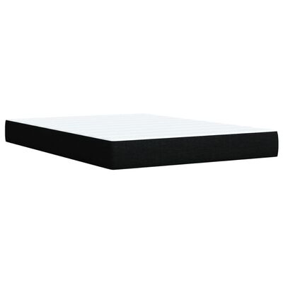 vidaXL Sommier à lattes de lit avec matelas Noir 140x200 cm Tissu