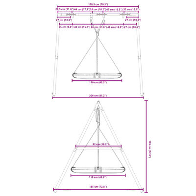 vidaXL Ensemble de balançoire d'extérieur avec balançoire soucoupe