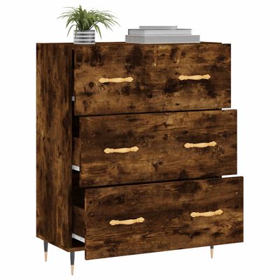 vidaXL Buffet chêne fumé 69,5x34x90 cm bois d'ingénierie