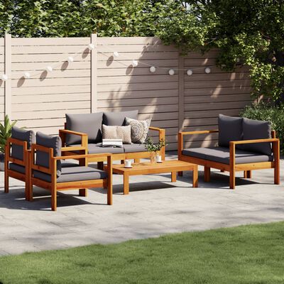 vidaXL Salon de jardin avec coussins 5 pcs Bois d'acacia solide