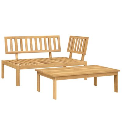 vidaXL Salon palette de jardin avec coussins 2pcs bois d'acacia massif