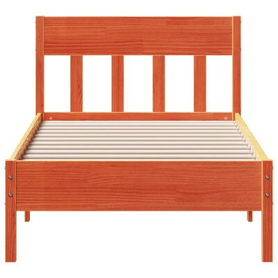 vidaXL Cadre de lit sans matelas cire marron 90x190 cm bois pin massif