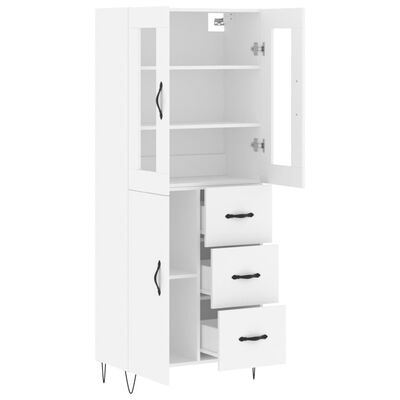 vidaXL Buffet haut Blanc 69,5x34x180 cm Bois d'ingénierie