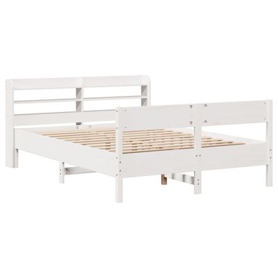 vidaXL Cadre de lit sans matelas blanc 120x190 cm bois de pin massif