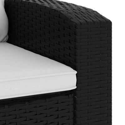 vidaXL Fauteuil inclinable de jardin avec coussins noir résine tressée