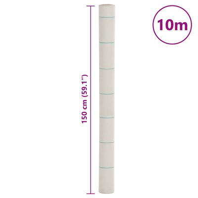 vidaXL Membrane anti-mauvaises herbes blanc 1,5x10 m PP