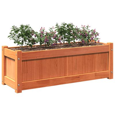 vidaXL Jardinière cire marron 90x31x31 cm bois de pin massif