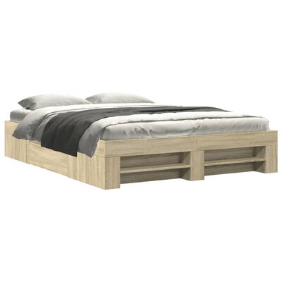 vidaXL Cadre de lit sans matelas chêne sonoma 150x200 cm