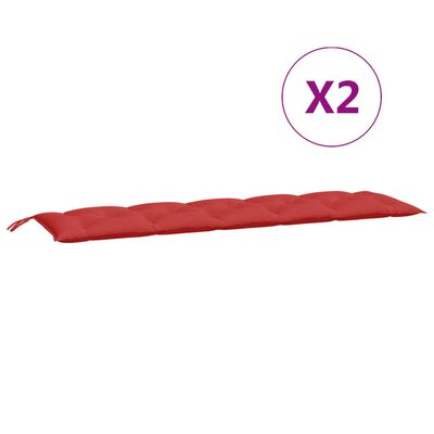 vidaXL Coussin de banc de jardin rouge 180x(50+50)x7 cm tissu oxford