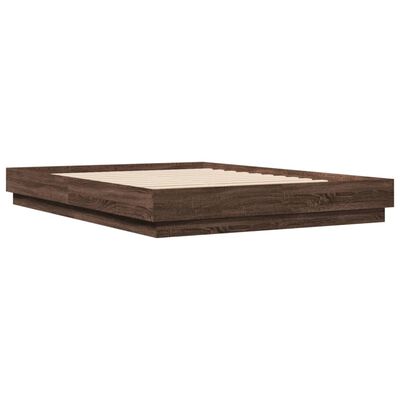 vidaXL Cadre de lit chêne marron 120x200 cm bois d'ingénierie