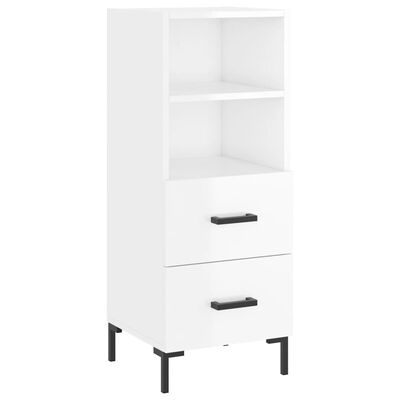 vidaXL Buffet haut Blanc brillant 34,5x34x180 cm Bois d'ingénierie