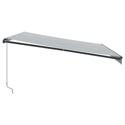 vidaXL Auvent manuel rétractable avec LED anthracite blanc 450x350 cm