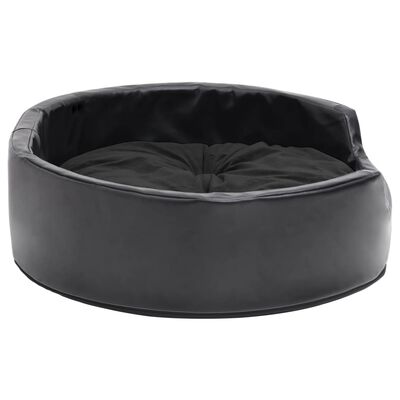 vidaXL Lit pour chiens Noir 69x59x19 cm Peluche et similicuir