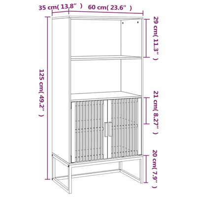 vidaXL Buffet haut 60x35x125 cm bois d'ingénierie