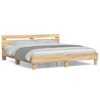 vidaXL Cadre de lit sans matelas chêne sonoma 200x200 cm