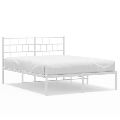 vidaXL Cadre de lit métal sans matelas et tête de lit blanc 120x200 cm