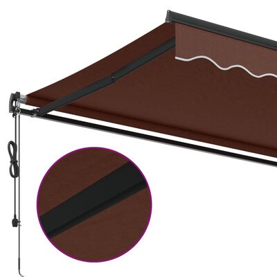 vidaXL Auvent rétractable automatique marron 450x300 cm