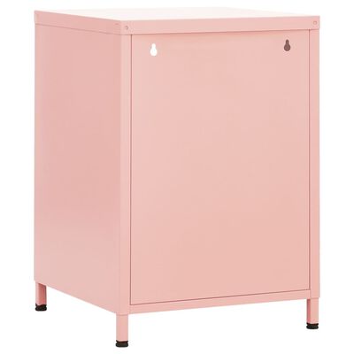 vidaXL Table de chevet Rose 35x35x51 cm Acier