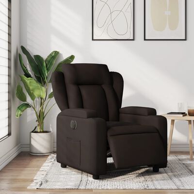 vidaXL Fauteuil inclinable électrique Marron foncé Tissu