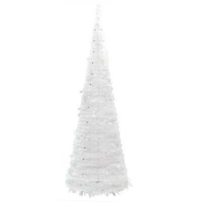 vidaXL Sapin de Noël artificiel escamotable 150 LED blanc 180 cm