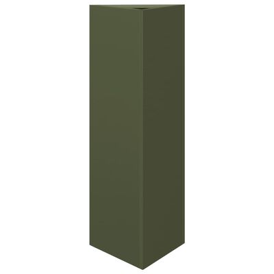 vidaXL Jardinière vert olive triangulaire 30x26x75 cm acier