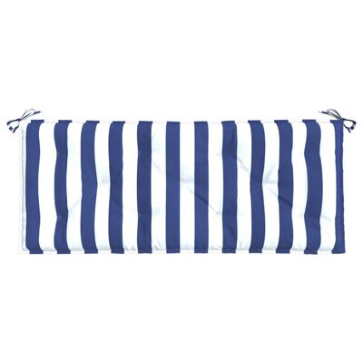 vidaXL Coussin de banc de jardin rayures bleues et blanches 120x50x7cm