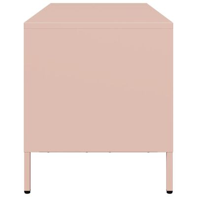 vidaXL Meuble TV rose 101,5x39x43,5 cm acier laminé à froid