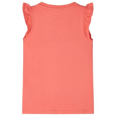 T-shirt enfants et manches à volants corail 140