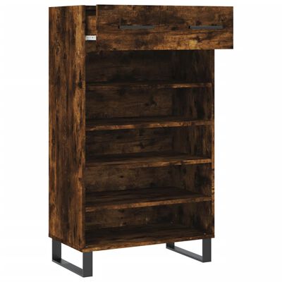 vidaXL Armoire à chaussures chêne fumé 60x35x105 cm bois d'ingénierie