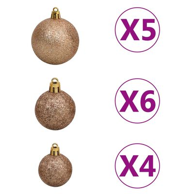 vidaXL Arbre de Noël artificiel pré-éclairé/boules argenté 180 cm PET