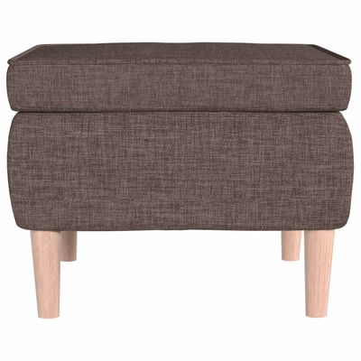 vidaXL Tabouret avec pieds en bois Taupe Tissu