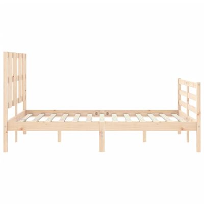 vidaXL Cadre de lit avec tête de lit 140x190 cm bois massif