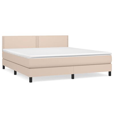 vidaXL Sommier à lattes de lit avec matelas Cappuccino 180x200 cm