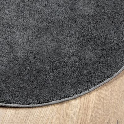 vidaXL Tapis OVIEDO à poils courts anthracite Ø 120 cm